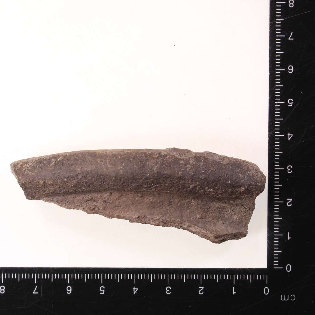 Randsk�r, heraf et med sm� fingerspids indtryk? samt et med lodret/indadb�jet rand samt 6 stk. med drejeriller p� halsen (foto) 