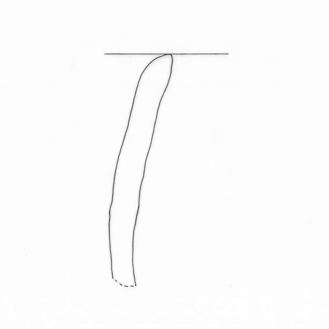 1 mundingsrandsk�r af magret gr�brunligt lergods, gruppe 4, fra kar med indadb�jet rand.