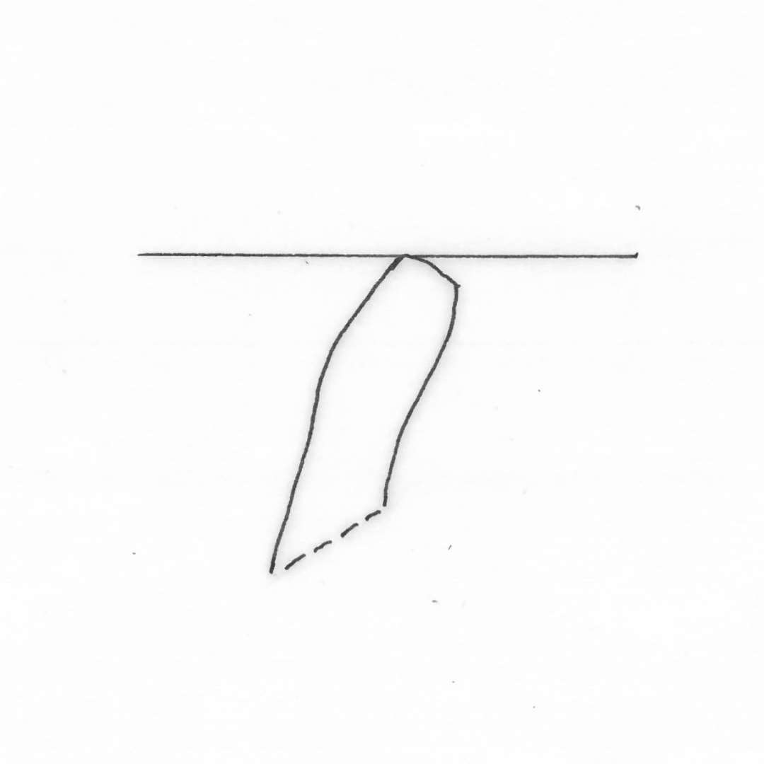 1 randsk�r af magret, sortbr�ndt gods fra kar med svagt udadb�jet rand, gruppe 4.