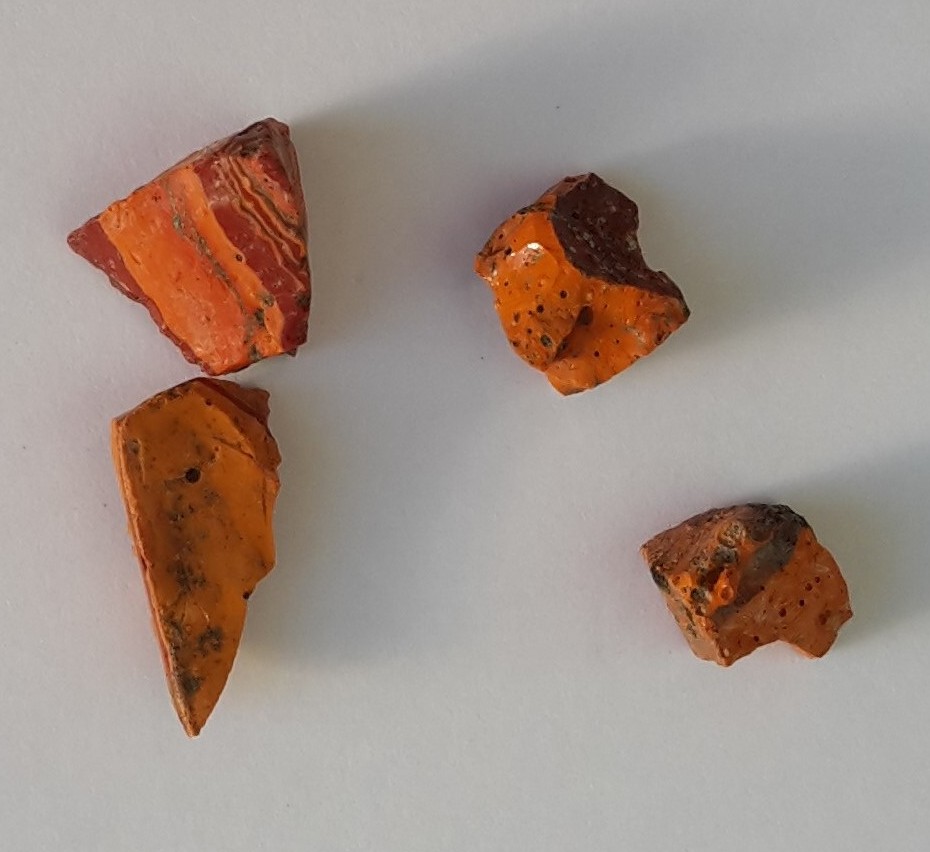 Tesserastump, uigennemsigtig orange/r�d, 4 stk.