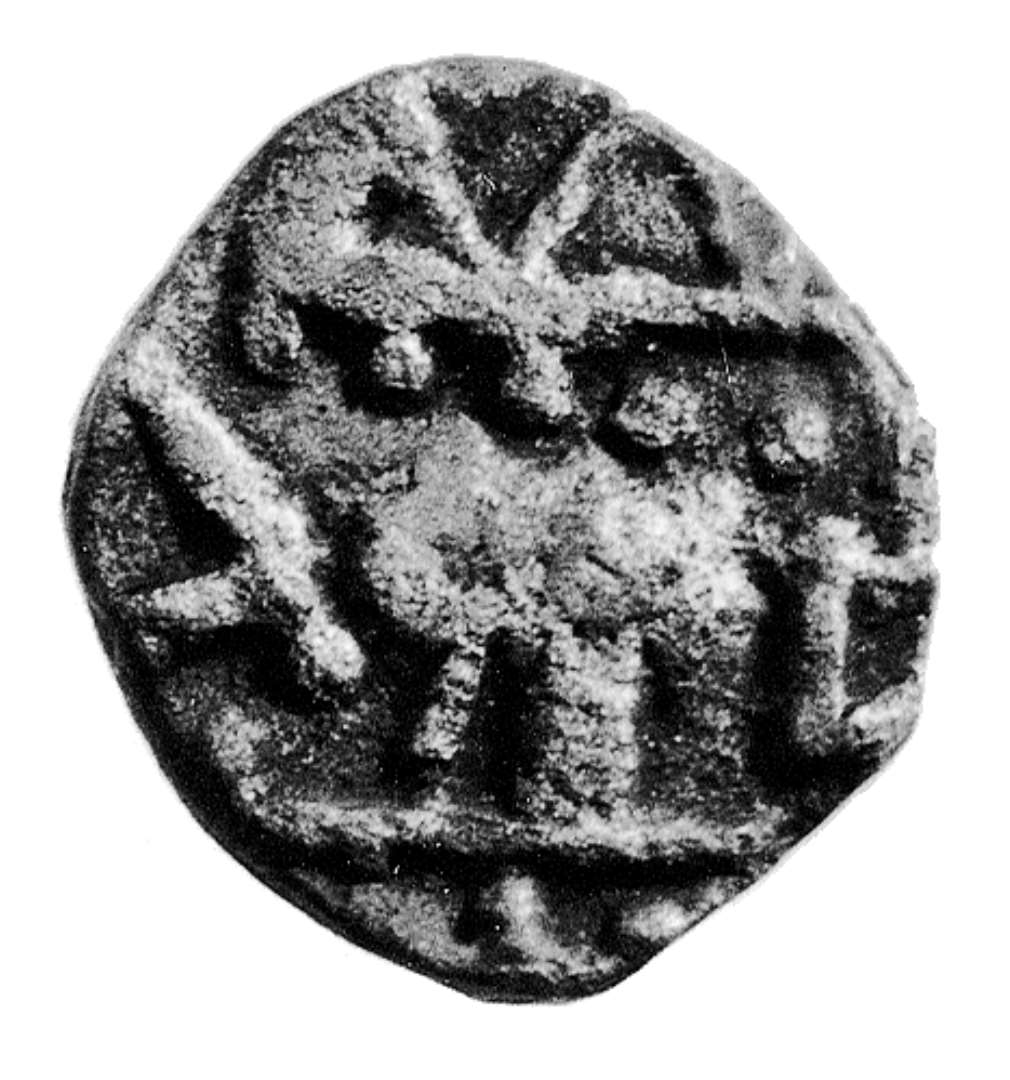 Sceatta, Continental runic, m�ntnr. 33, degenereret portr�t