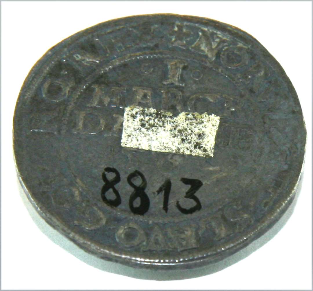 S�lvmynt, 1 marck Danske 156(2), Fredericus D.G. Danie - Norwegie. Slavo.Gotor.Q.Rex.