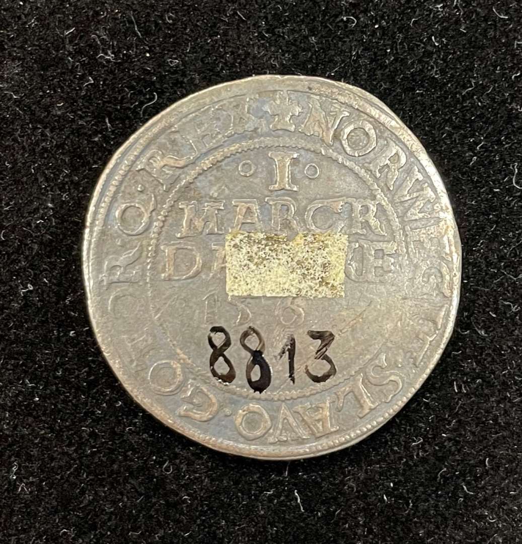 S�lvmynt, 1 marck Danske 156(2), Fredericus D.G. Danie - Norwegie. Slavo.Gotor.Q.Rex.